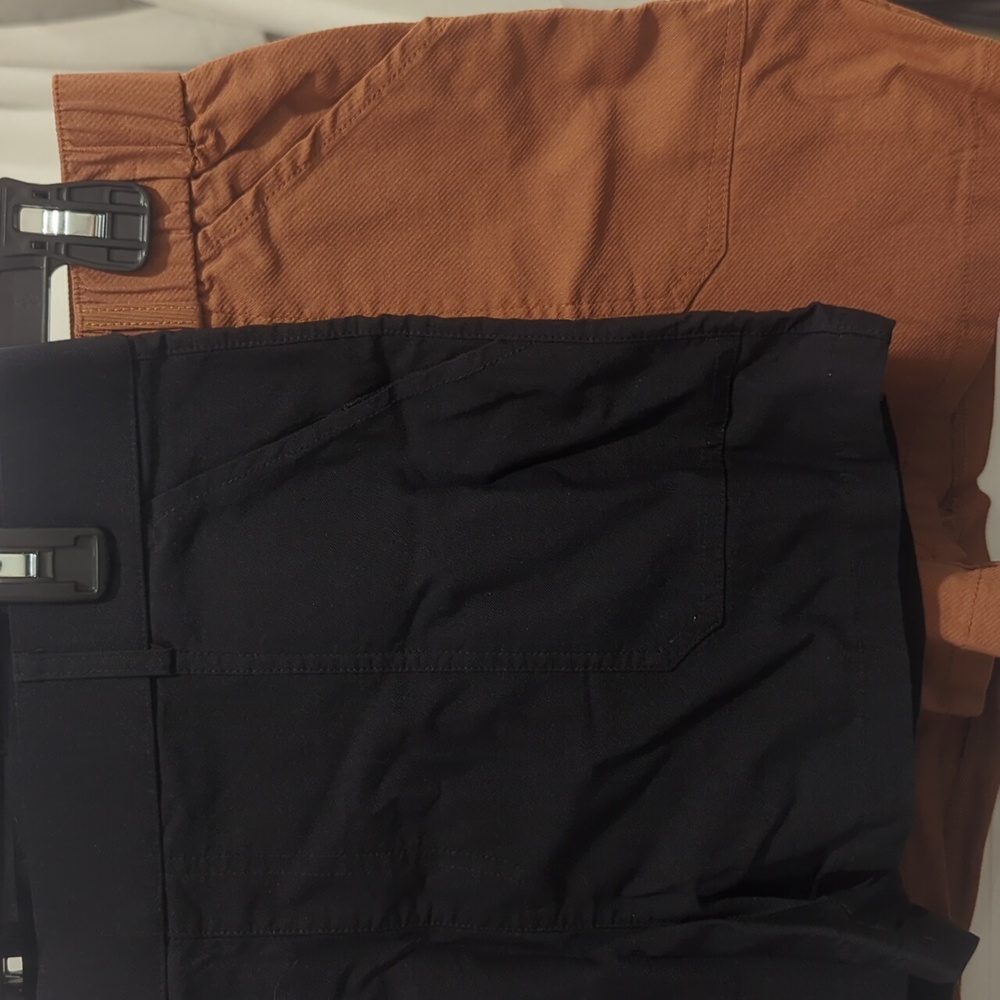 Women's Black and Tan Shorts Set